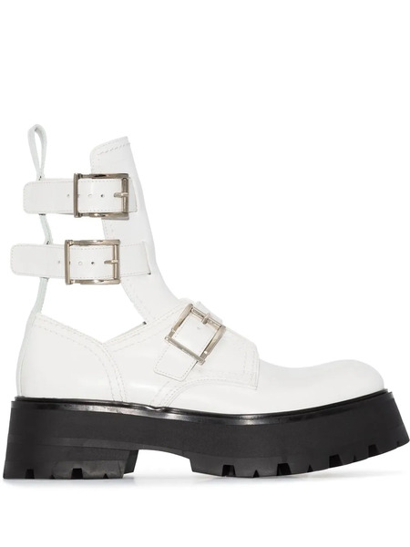  Alexander Mcqueen Botas Cuero Rave - Blanco 