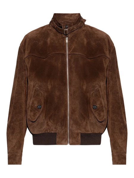  Alexander Mcqueen Chaqueta De Ante Con Cremallera - Marrón 