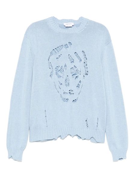  Alexander Mcqueen Jersey Distressed Skull - Azul 