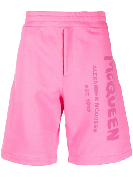 Alexander Mcqueen Pantalones Cortos De Deporte Con Estampado Graffiti - Rosa 