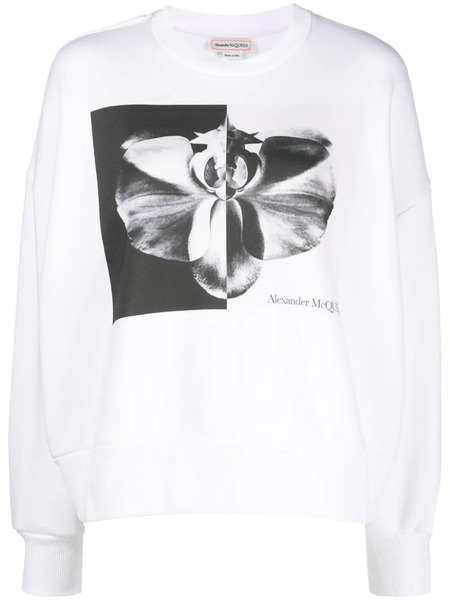  Alexander Mcqueen Sudadera Con Estampado Floral - Azul 
