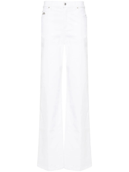  Alexander Mcqueen Vaqueros Con Placa Del Logo - Blanco 