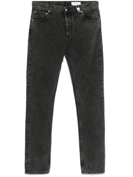  Alexander Mcqueen Vaqueros Con Placa Del Logo - Gris 