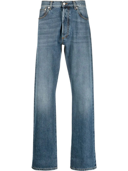  Alexander Mcqueen Vaqueros Rectos Con Bajos Vueltos - Azul 