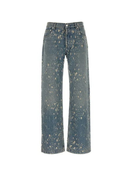  Alexander Mcqueen Vaqueros Rectos Con Efecto Envejecido - Azul 