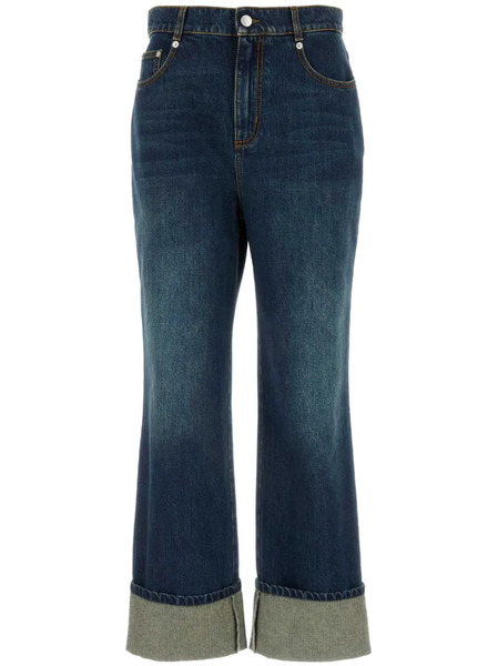  Alexander Mcqueen Vaqueros Rectos De Talle Medio - Azul 