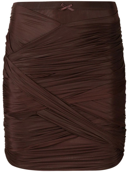  Alexander Wang Falda Drapeada Fruncida - Marrón 