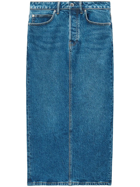  Alexander Wang Falda Midi Vaquera - Azul 
