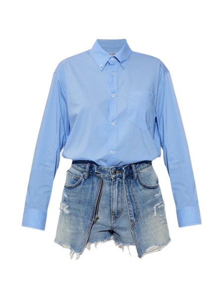  Alexander Wang Mono Vaquero Con Efecto Envejecido - Azul 