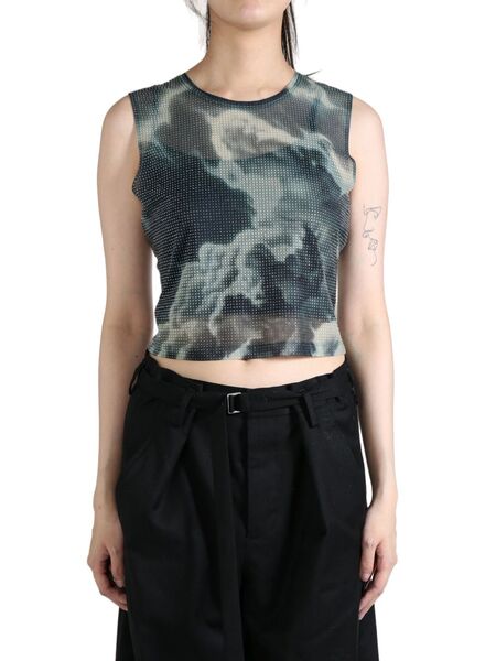 Alexander Wang Sheer Crop Top - Negro 