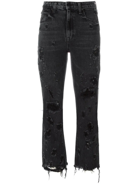  Alexander Wang Vaqueros Capri Efecto Desgastado - Negro 