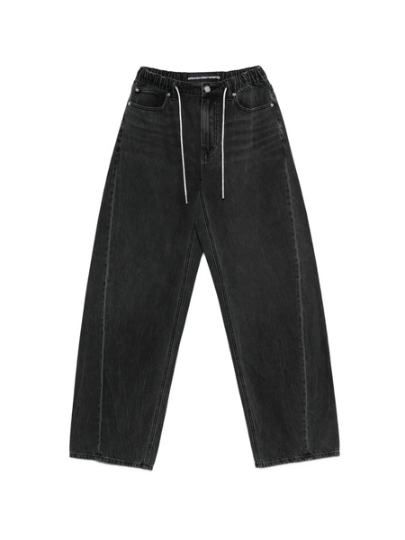  Alexander Wang Vaqueros Con Parche Del Logo - Negro 