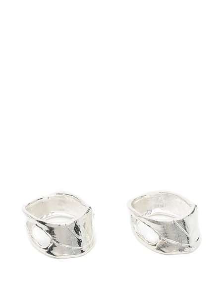  Alighieri Silver Leaf Napkin Rings - Plateado 