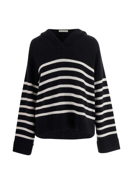  Allude Jersey A Rayas Con Capucha - Azul 