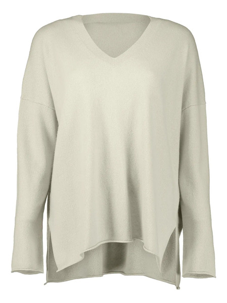  Allude V-neck Side-split Sweater - Neutro 