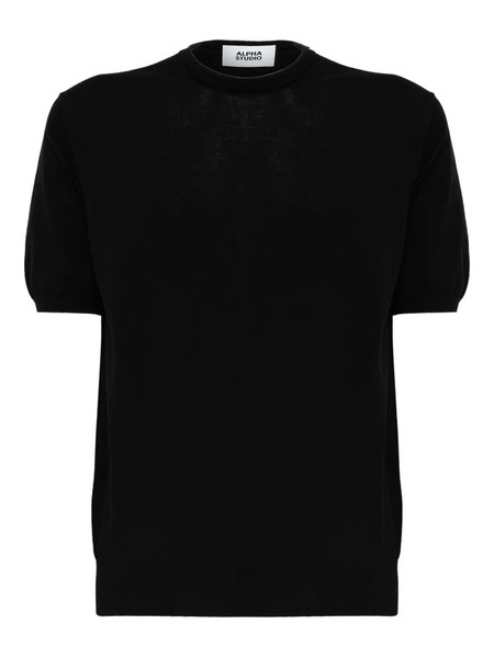  Alpha Studio Camiseta Con Cuello Redondo - Negro 