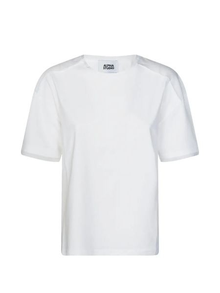  Alpha Studio Camiseta Estilo Boxy - Blanco 