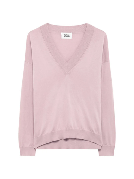  Alpha Studio Jersey Con Cuello En V - Rosa 
