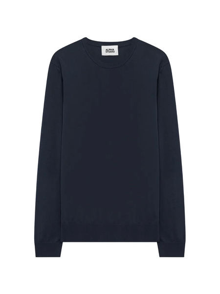  Alpha Studio Jersey Con Cuello Redondo - Azul 
