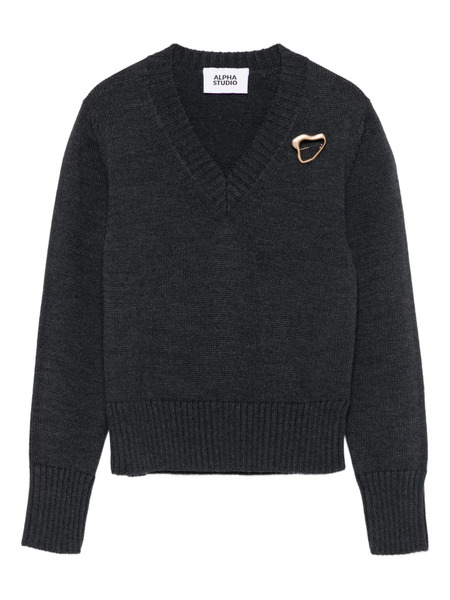  Alpha Studio Jersey Con Detalle De Pin - Gris 