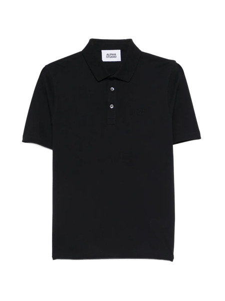  Alpha Studio Polo Con Botones - Negro 