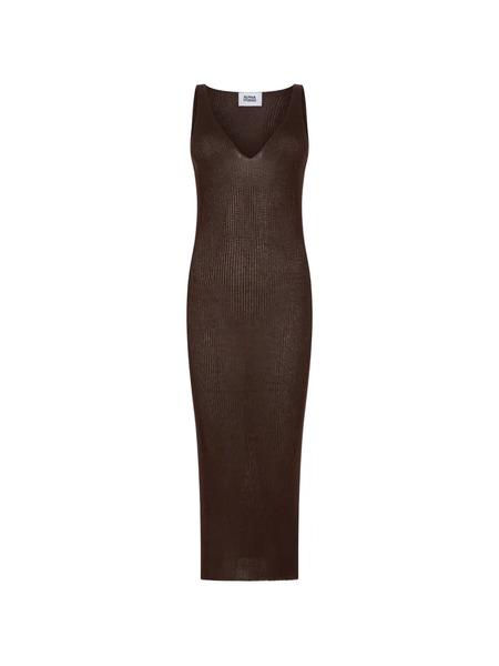  Alpha Studio Vestido Con Cuello En V - Marrón 