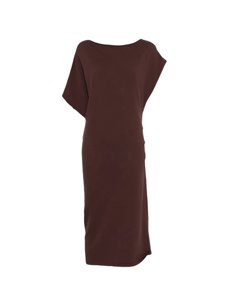  Alpha Studio Vestido Midi Con Cuello Barco - Marrón 