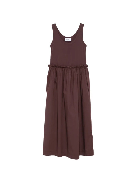  Alpha Studio Vestido Midi Con Volantes - Marrón 