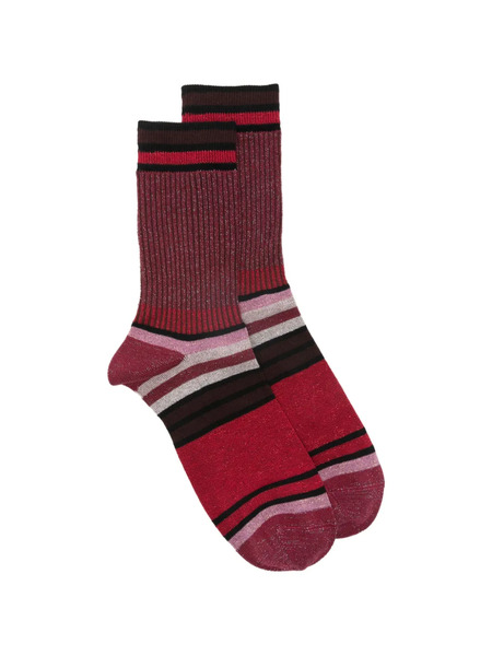  Alto Calcetines A Rayas - Rojo 