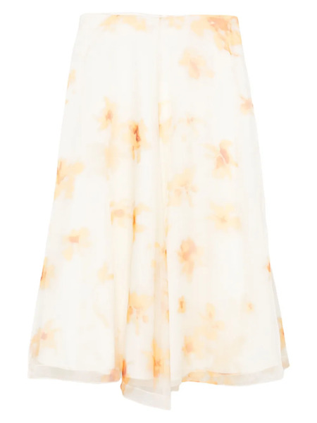 Altuzarra Falda Midi Con Estampado Floral - Blanco 