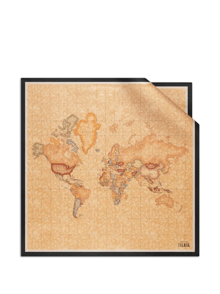  Alviero Martini 1° Classe Fular Con Estampado Geo Map - Marrón 