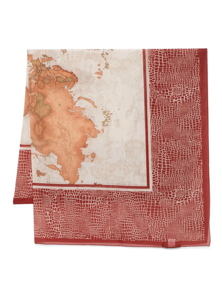  Alviero Martini 1° Classe Fular Con Mapa Estampado - Neutro 