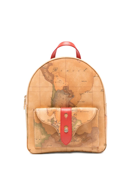  Alviero Martini 1° Classe Mochila Con Mapa Estampado - Neutro 