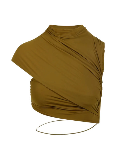  Amazuìn Top Drapeado Con Aberturas - Verde 