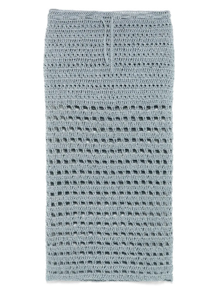  A.m.g. Falda Midi De Punto Flojo - Azul 