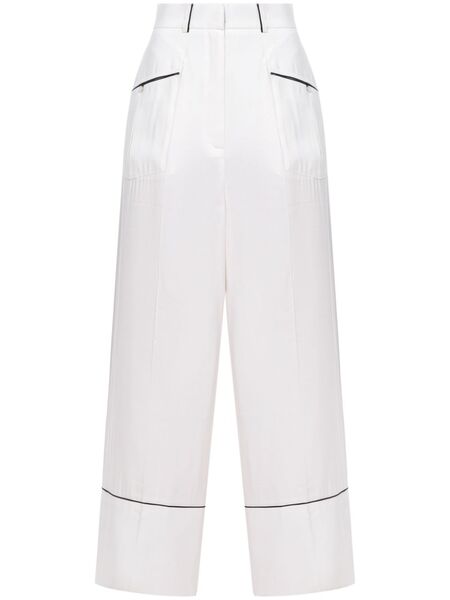  A.m.g. Pantalones Con Ribete En Contraste - Blanco 