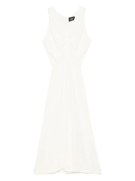  A.m.g. Vestido Largo Fruncido - Blanco 