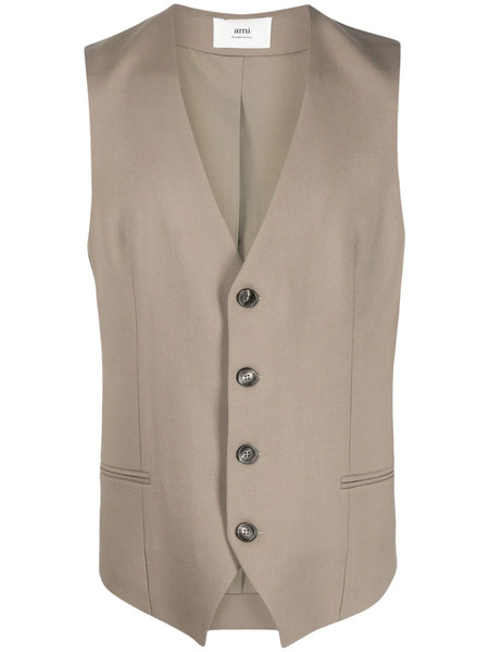  Ami Paris Chaleco Con Cuello En V - Neutro 