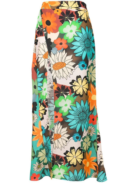  Amir Slama Falda Cruzada Con Estampado Floral - Multicolor 