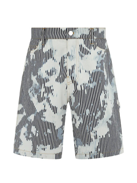  Amiri Bermudas Workman A Rayas - Blanco 