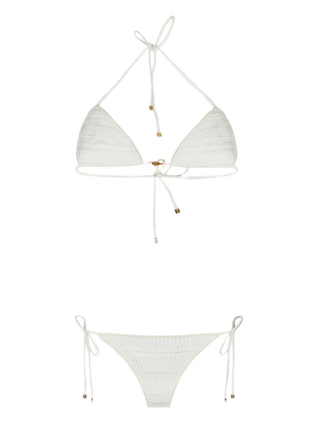  Amiri Bikini Triangular De Ganchillo - Blanco 