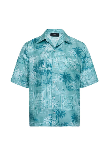  Amiri Camisa Bowling Con Botones - Azul 