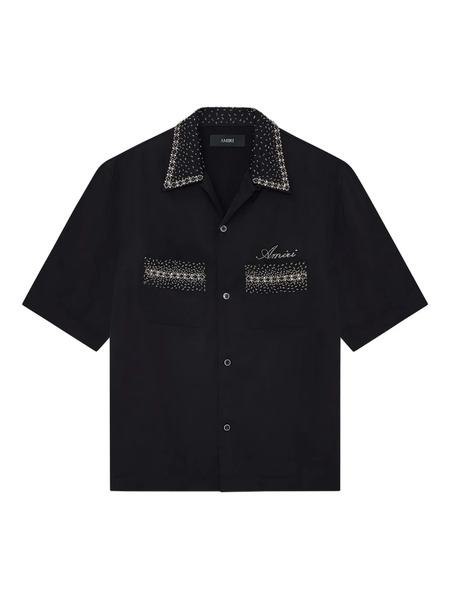  Amiri Camisa Con Apliques De Strass - Negro 
