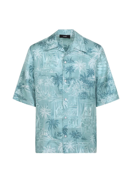  Amiri Camisa Estampada De Seda - Azul 