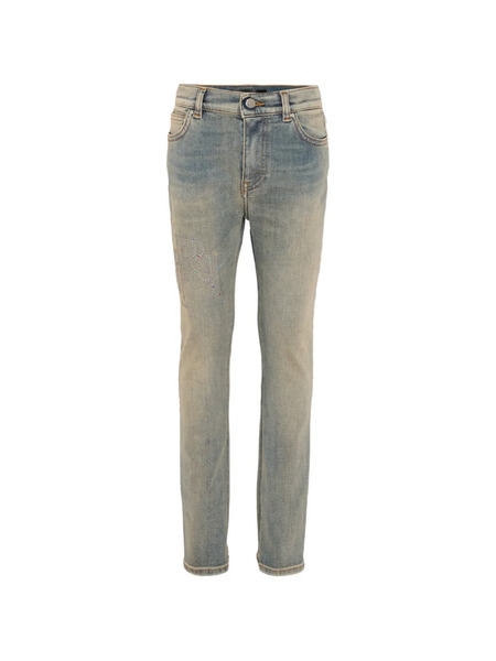  Amiri Kids Vaqueros Con Logo - Azul 