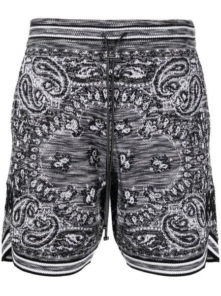  Amiri Pantalones Cortos De Chándal Con Motivo De Bandana - Azul 