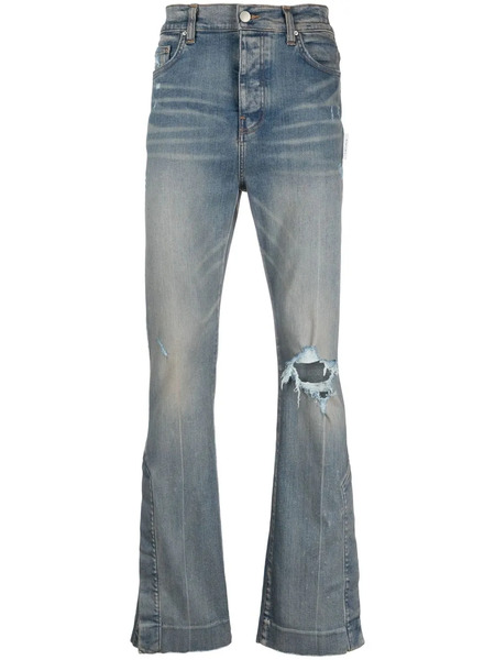  Amiri Vaqueros Bootcut Con Detalles Rasgados - Azul 