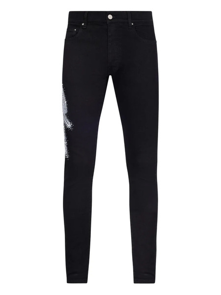  Amiri Vaqueros Con Apliques De Strass - Negro 