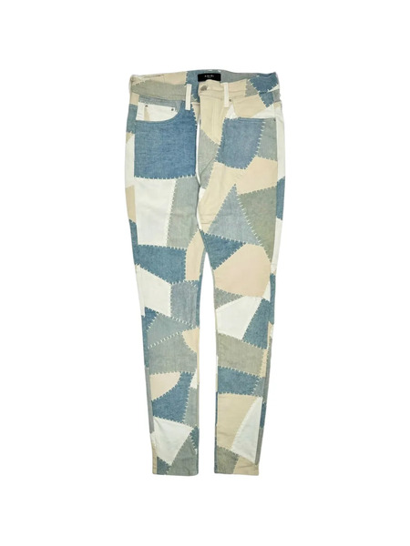  Amiri Vaqueros Con Diseño Patchwork - Azul 