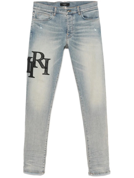  Amiri Vaqueros Con Logo Apilado - Azul 